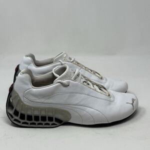 Puma Structure Cat Sneakers Shoes Womens 9 White Gray Leather Running Rare FLAWS